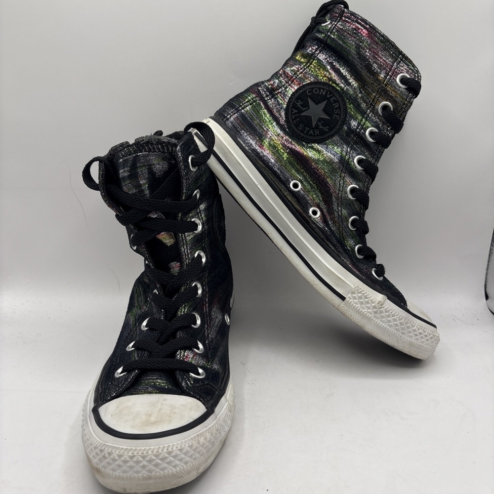 Converse Chuck Taylor All Star Shoes Womens 7 Black Iridescent‎ High Top 532434C